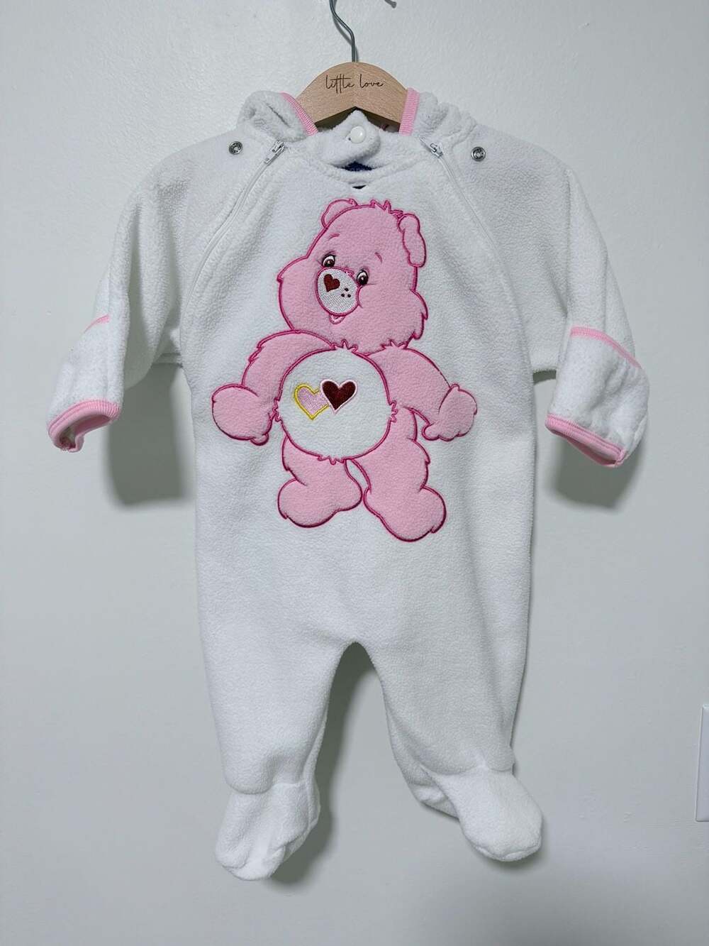 Care Bears Baby Jacket Unknown Size White Fleece Love-a-Lot Bear